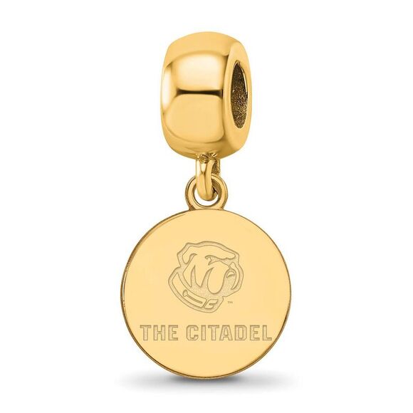 14K Yellow Gold Plated Silver The Citadel Small Dangle Bead Charm - Picture 1 of 6